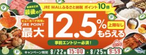 Road to FIRE | ポイント付与禁止前のふるさと納税でJREポイント大量取得（2025年8月）